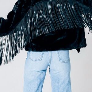 Buddy Love Black Teddy Jacket with Fringe